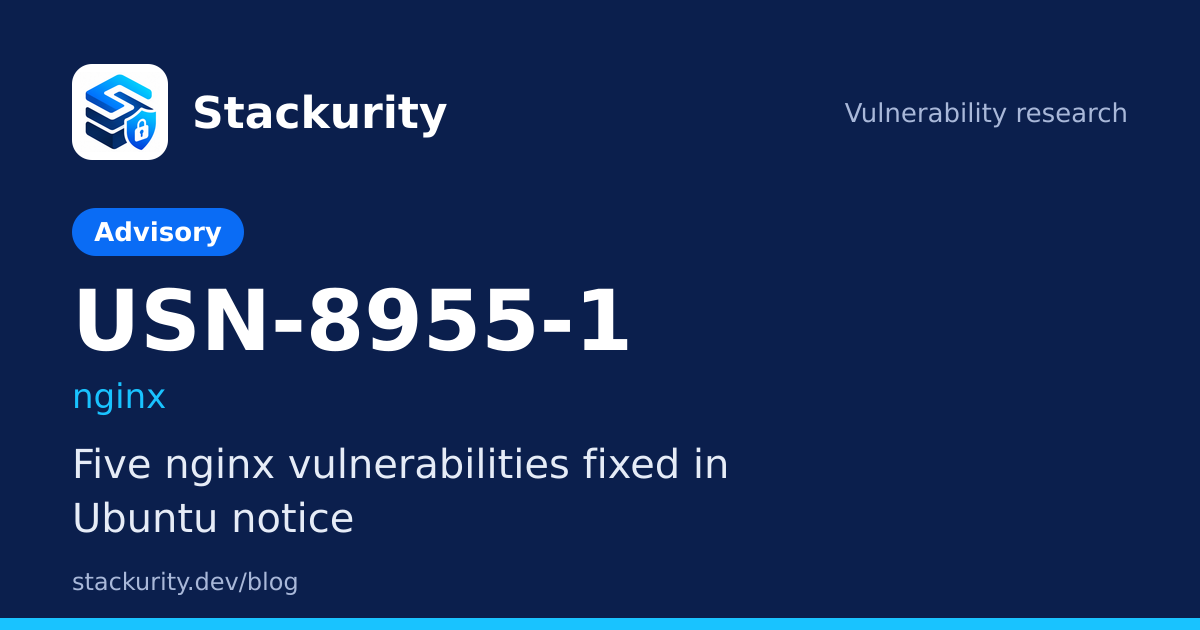 USN-8955-1: Five nginx vulnerabilities fixed in Ubuntu notice