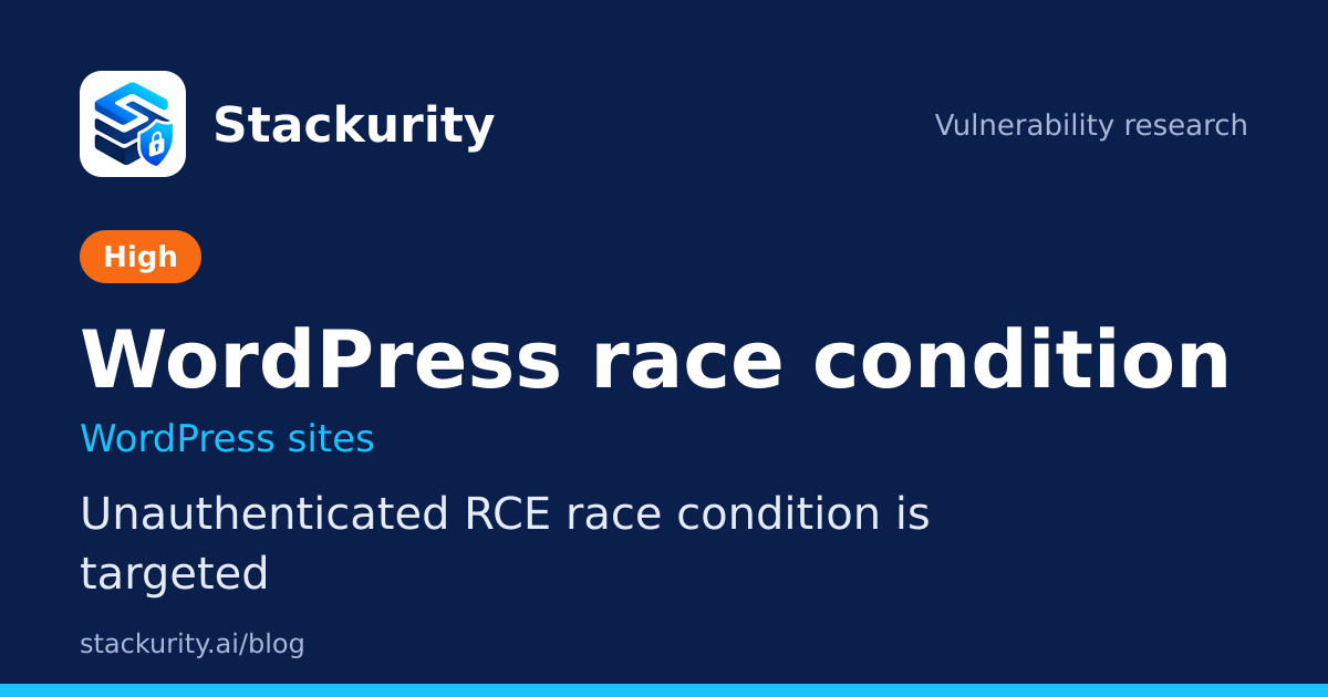 WordPress race condition: Unauthenticated RCE race condition is targeted