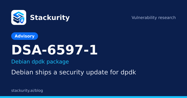 DSA-6597-1: Debian ships a security update for dpdk